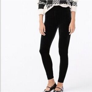 J . CREW Black Stretch Velvet Wide Waistband Leggings Sz. Medium